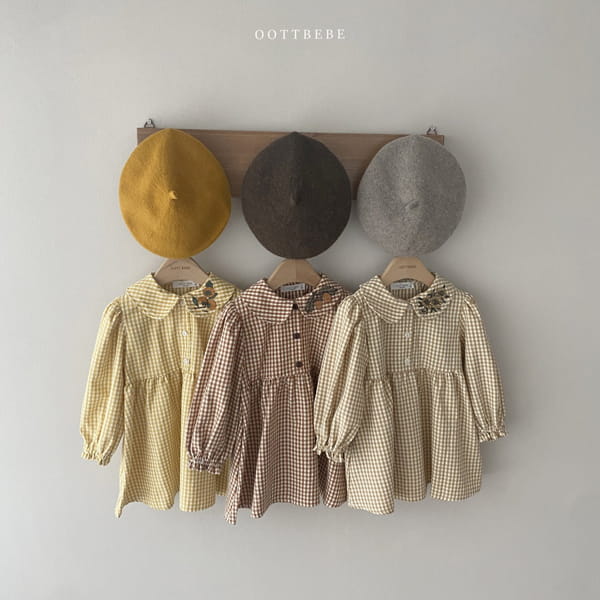 OOTT BEBE - Korean Children Fashion - #Kfashion4kids - Autumn Check One-piece - 8