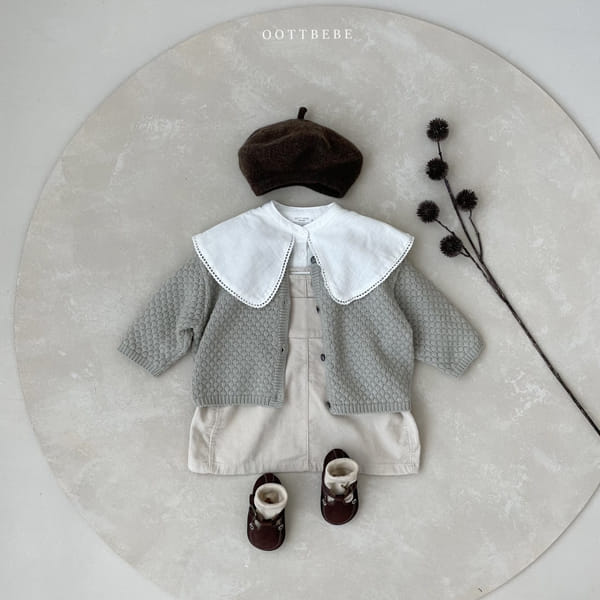 OOTT BEBE - Korean Children Fashion - #Kfashion4kids - Embosing Knit Cardigan - 3