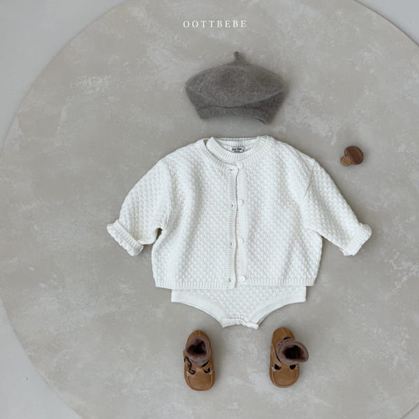 OOTT BEBE - Korean Children Fashion - #Kfashion4kids - Embosing Knit Cardigan - 4