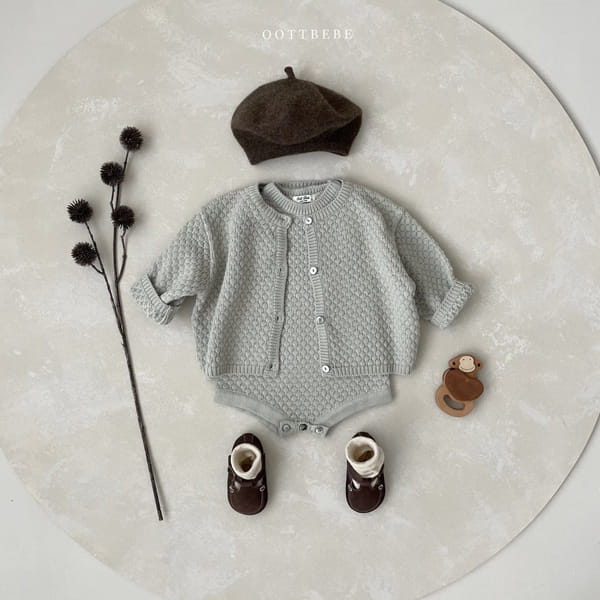 OOTT BEBE - Korean Children Fashion - #Kfashion4kids - Embosing Knit Cardigan - 5