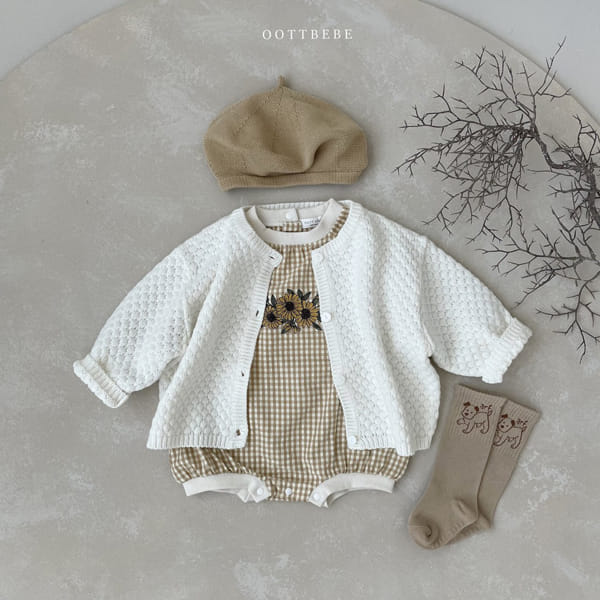 OOTT BEBE - Korean Children Fashion - #Kfashion4kids - Embosing Knit Cardigan - 6