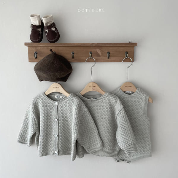 OOTT BEBE - Korean Children Fashion - #Kfashion4kids - Embosing Knit Cardigan - 7