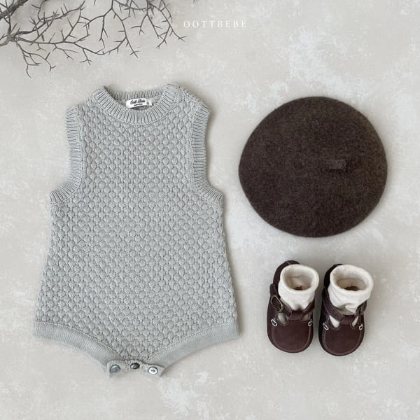 OOTT BEBE - Korean Children Fashion - #Kfashion4kids - Embosing Knit Bodysuit - 12