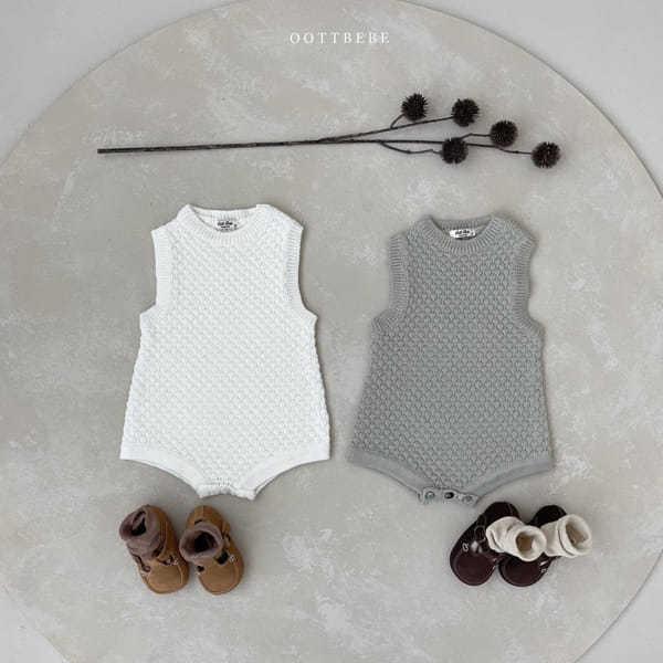 OOTT BEBE - Korean Children Fashion - #Kfashion4kids - Embosing Knit Bodysuit - 4
