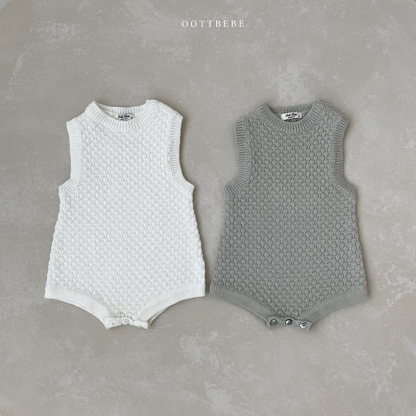 OOTT BEBE - Korean Children Fashion - #Kfashion4kids - Embosing Knit Bodysuit - 8