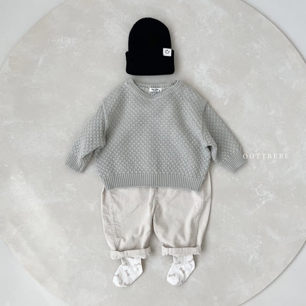 OOTT BEBE - Korean Children Fashion - #Kfashion4kids - Embosing Knit Pullover - 4
