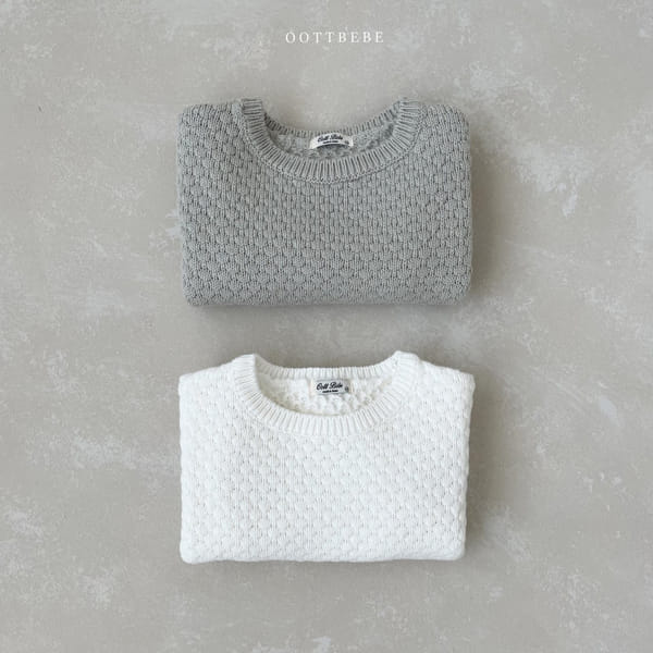 OOTT BEBE - Korean Children Fashion - #Kfashion4kids - Embosing Knit Pullover - 9