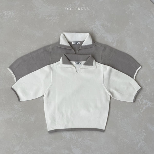 OOTT BEBE - Korean Children Fashion - #Kfashion4kids - Line Collar Knit Pullover - 5