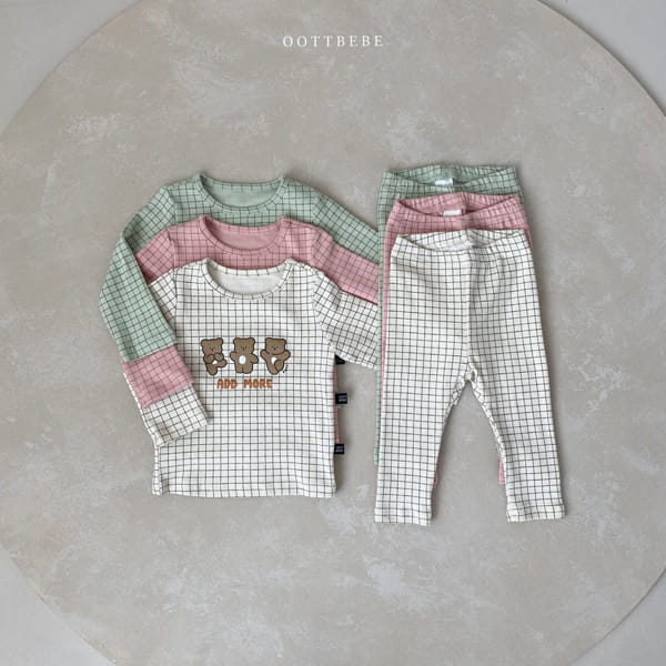 OOTT BEBE - Korean Children Fashion - #Kfashion4kids - Check Bear Easywear
