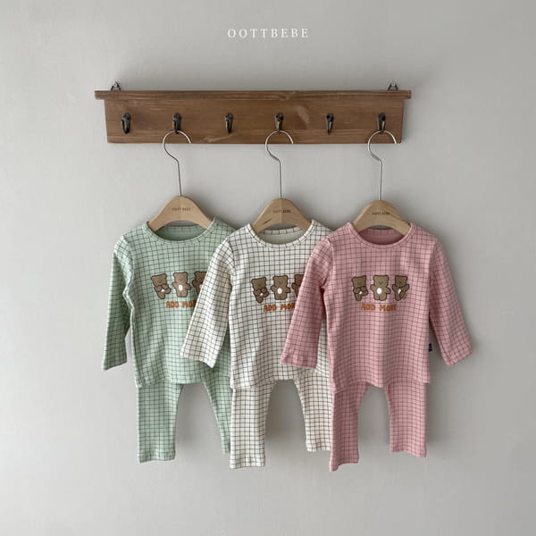 OOTT BEBE - Korean Children Fashion - #Kfashion4kids - Check Bear Easywear - 11