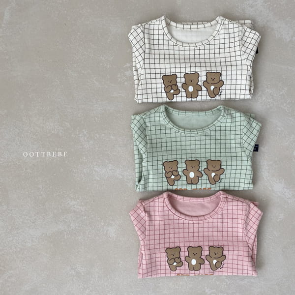 OOTT BEBE - Korean Children Fashion - #Kfashion4kids - Check Bear Easywear - 12