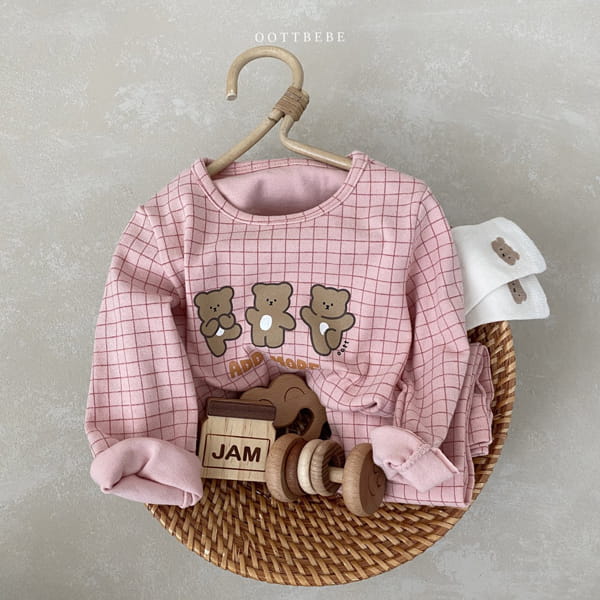 OOTT BEBE - Korean Children Fashion - #Kfashion4kids - Check Bear Easywear - 3