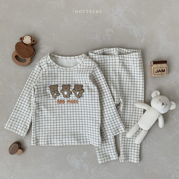 OOTT BEBE - Korean Children Fashion - #Kfashion4kids - Check Bear Easywear - 5