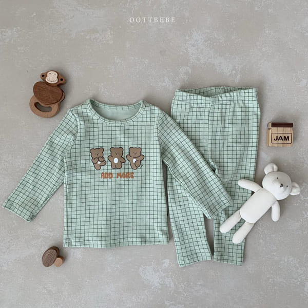 OOTT BEBE - Korean Children Fashion - #Kfashion4kids - Check Bear Easywear - 6