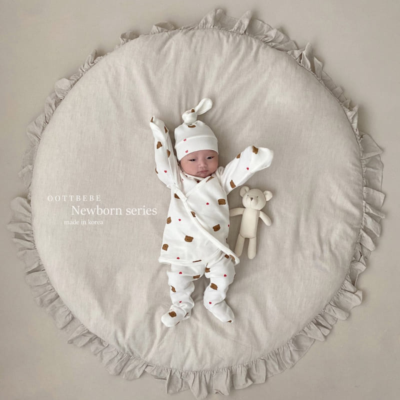 OOTT BEBE - Korean Children Fashion - #Kfashion4kids - Gomtori Bodysuit with Bonnet - 4