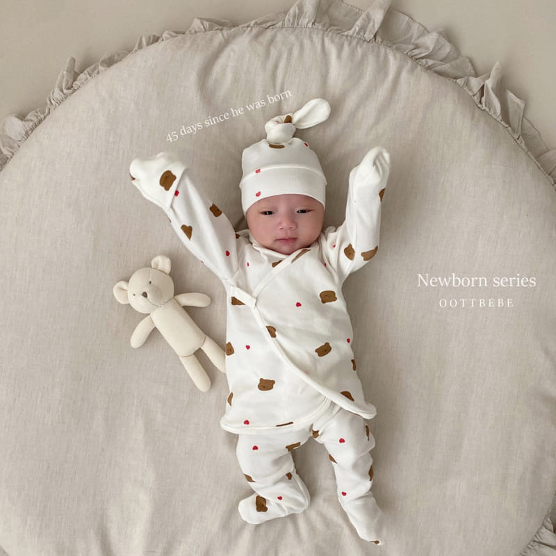 OOTT BEBE - Korean Children Fashion - #Kfashion4kids - Gomtori Bodysuit with Bonnet - 6