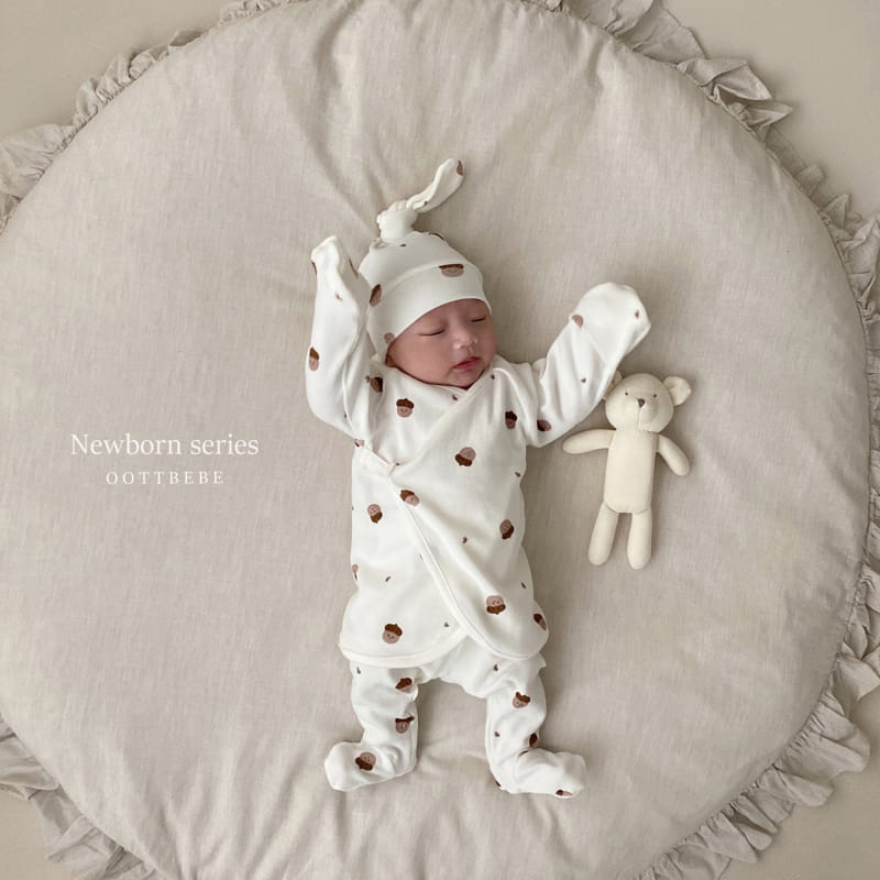 OOTT BEBE - Korean Children Fashion - #Kfashion4kids - Gomtori Bodysuit with Bonnet - 7