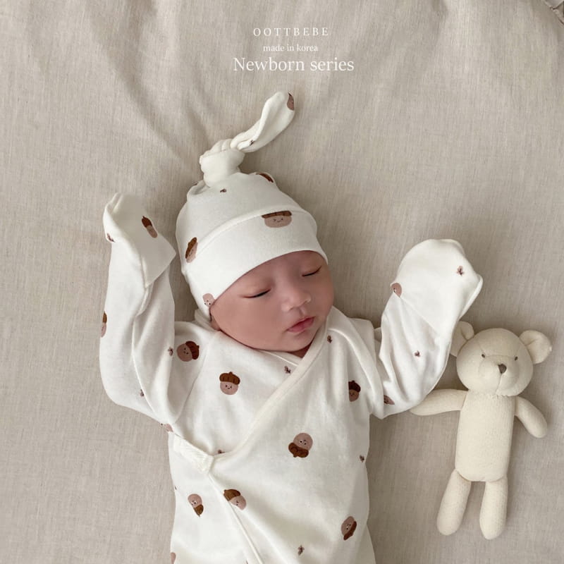 OOTT BEBE - Korean Children Fashion - #Kfashion4kids - Gomtori Bodysuit with Bonnet - 9