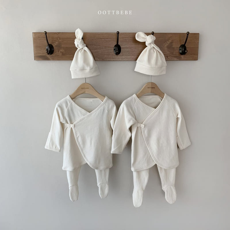 OOTT BEBE - Korean Children Fashion - #Kfashion4kids - Organic Bodysuit with Bonnet