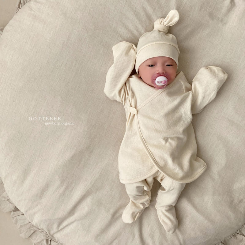 OOTT BEBE - Korean Children Fashion - #Kfashion4kids - Organic Bodysuit with Bonnet - 12