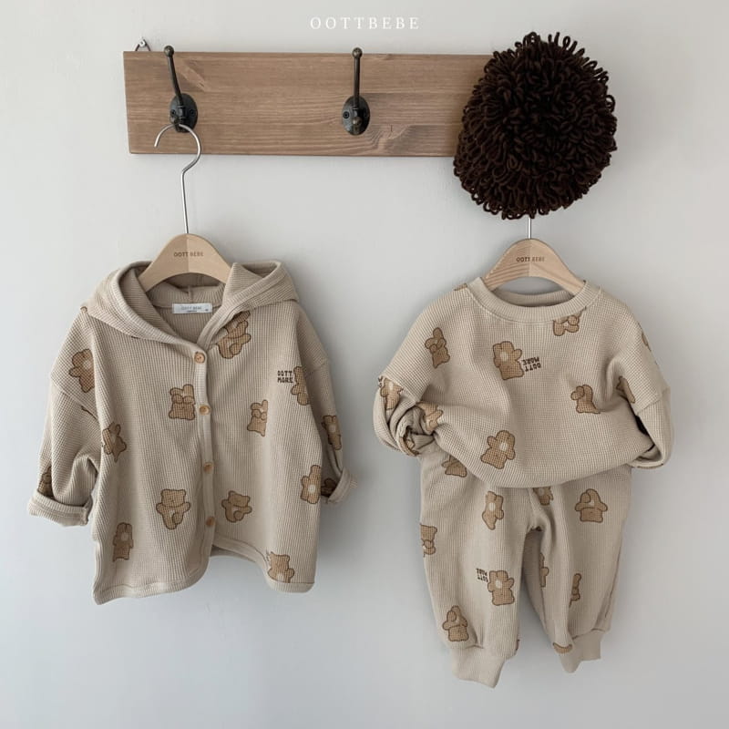 OOTT BEBE - Korean Children Fashion - #Kfashion4kids - Waffle More Top Bottom Set - 11