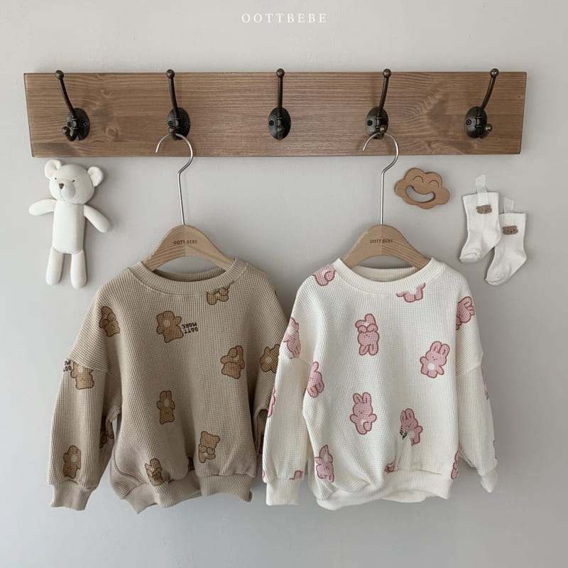 OOTT BEBE - Korean Children Fashion - #Kfashion4kids - Waffle More Top Bottom Set - 7