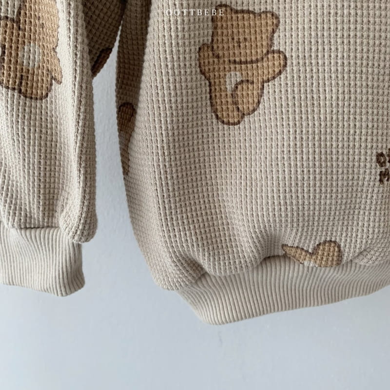 OOTT BEBE - Korean Children Fashion - #Kfashion4kids - Waffle More Top Bottom Set - 8
