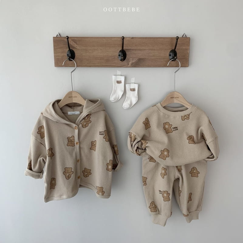 OOTT BEBE - Korean Children Fashion - #Kfashion4kids - Waffle More Hoody Cardigan - 11