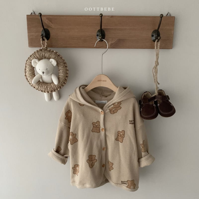 OOTT BEBE - Korean Children Fashion - #Kfashion4kids - Waffle More Hoody Cardigan - 4