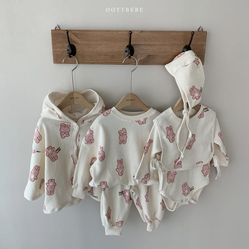 OOTT BEBE - Korean Children Fashion - #Kfashion4kids - Waffle More Hoody Cardigan - 7