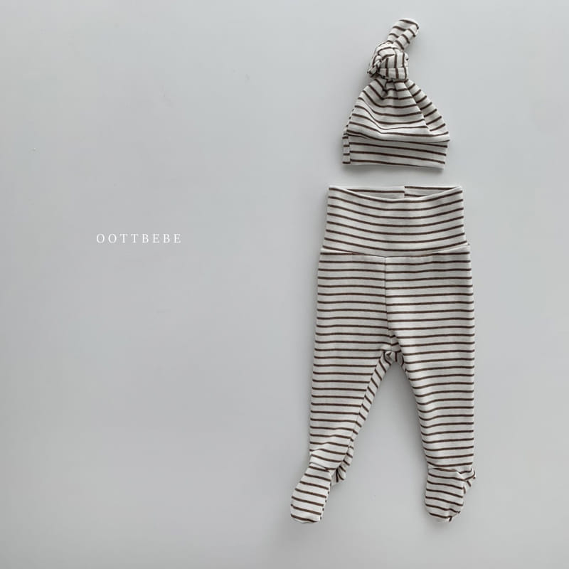 OOTT BEBE - Korean Children Fashion - #Kfashion4kids - Line Foot Leggings with Bonnet - 10