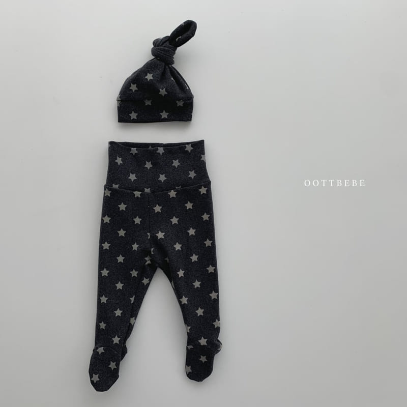 OOTT BEBE - Korean Children Fashion - #Kfashion4kids - Line Foot Leggings with Bonnet - 7