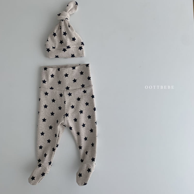 OOTT BEBE - Korean Children Fashion - #Kfashion4kids - Line Foot Leggings with Bonnet - 8