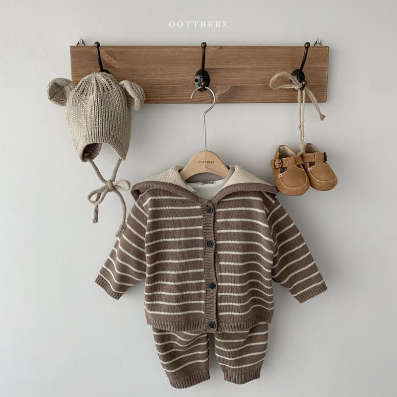OOTT BEBE - Korean Children Fashion - #Kfashion4kids - Teddy Line Bonnet - 12