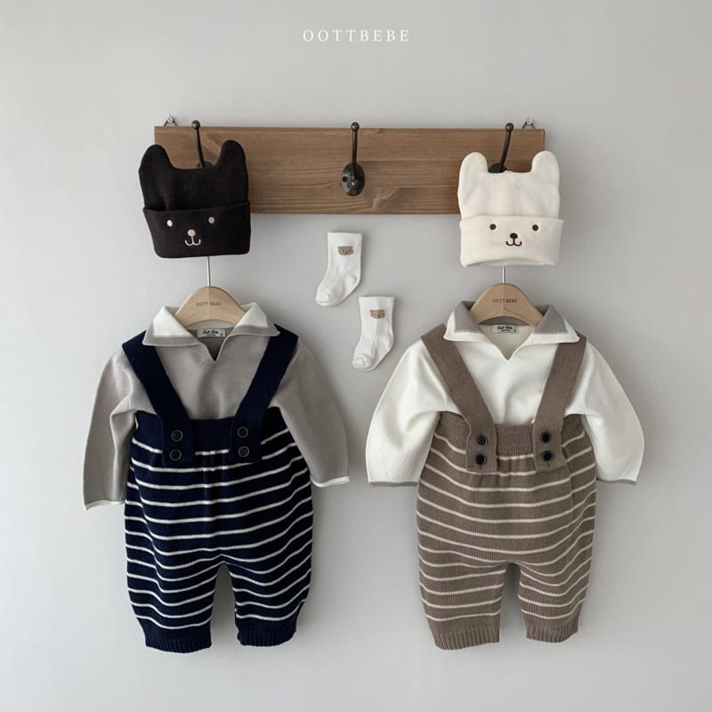 OOTT BEBE - Korean Children Fashion - #Kfashion4kids - Dungarees Knit Pants