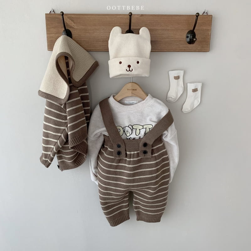 OOTT BEBE - Korean Children Fashion - #Kfashion4kids - Dungarees Knit Pants - 2