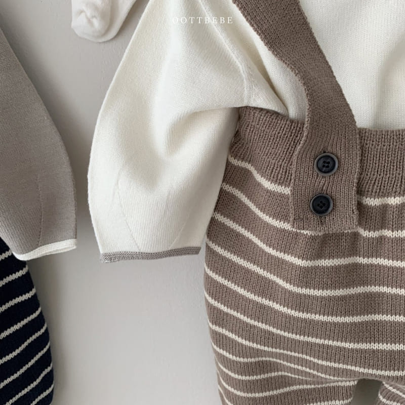 OOTT BEBE - Korean Children Fashion - #Kfashion4kids - Dungarees Knit Pants - 8