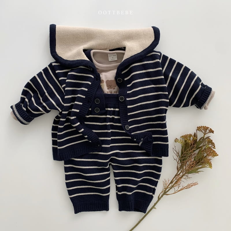 OOTT BEBE - Korean Children Fashion - #Kfashion4kids - Sailor Knit Cardigan - 9