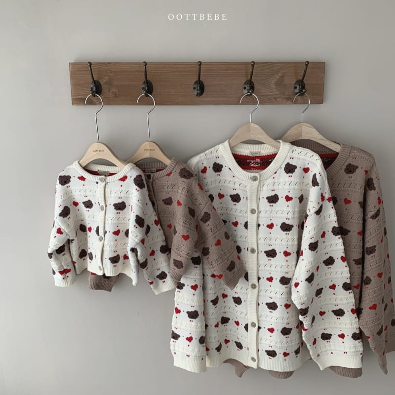 OOTT BEBE - Korean Children Fashion - #Kfashion4kids - Hear Bear Knit Cardigan with Mom - 10