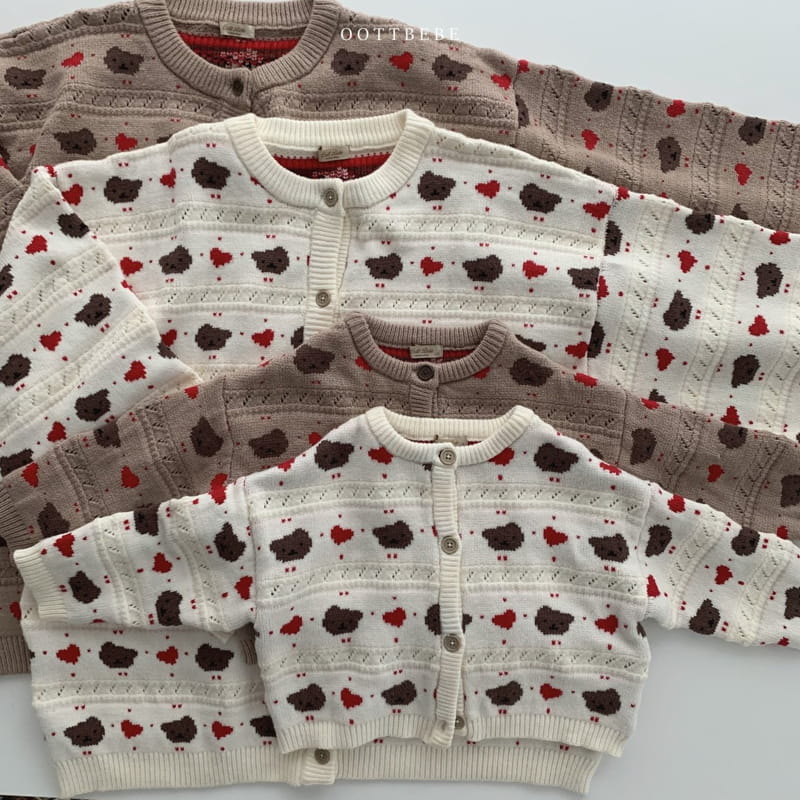 OOTT BEBE - Korean Children Fashion - #Kfashion4kids - Hear Bear Knit Cardigan with Mom - 11