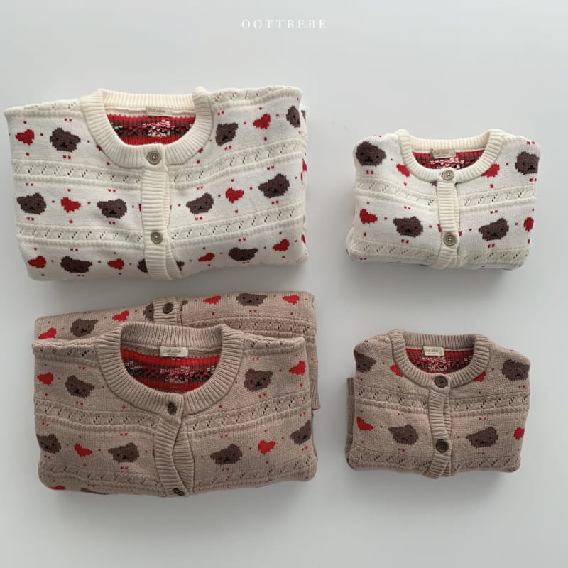 OOTT BEBE - Korean Children Fashion - #Kfashion4kids - Hear Bear Knit Cardigan with Mom - 12