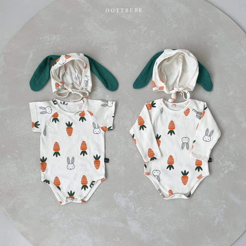 OOTT BEBE - Korean Children Fashion - #Kfashion4kids - Vegetable Long Sleeves Bodysuit with Binnet - 11