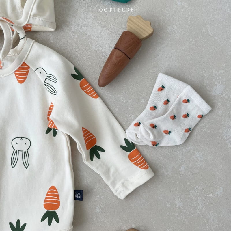 OOTT BEBE - Korean Children Fashion - #Kfashion4kids - Vegetable Short Sleeves Bodysuit with Binnet - 6