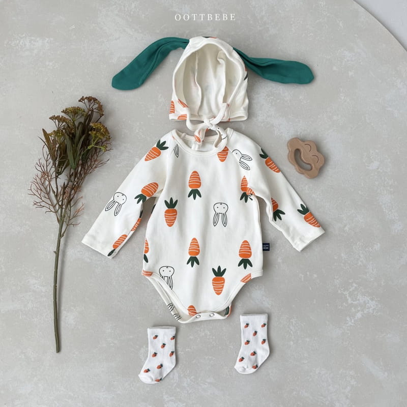 OOTT BEBE - Korean Children Fashion - #Kfashion4kids - Vegetable Short Sleeves Bodysuit with Binnet - 7