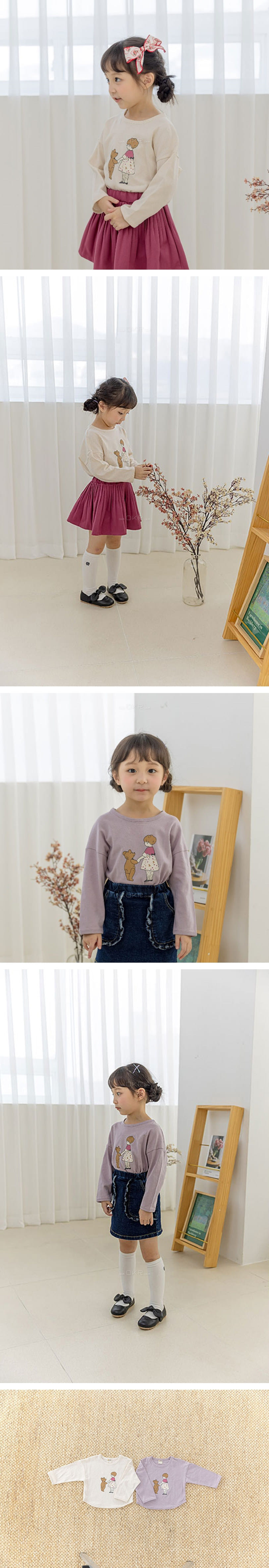 ORANGE MOM - Korean Children Fashion - #Kfashion4kids - Bear Girl Tee