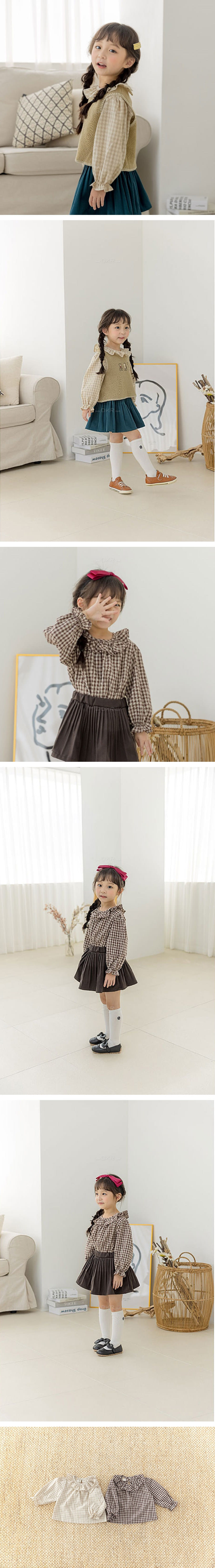 ORANGE MOM - Korean Children Fashion - #Kfashion4kids - Check Blouse