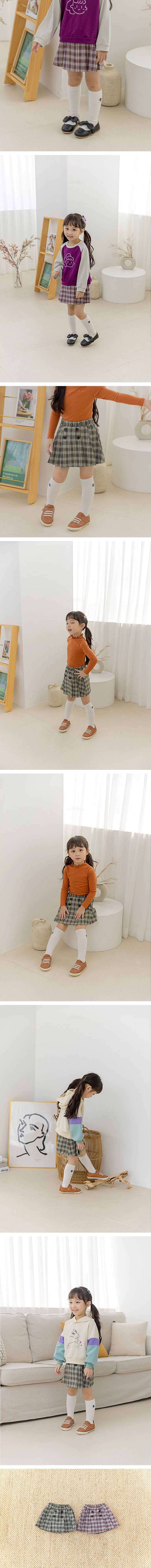 ORANGE MOM - Korean Children Fashion - #Kfashion4kids - Check Skirt Shorts