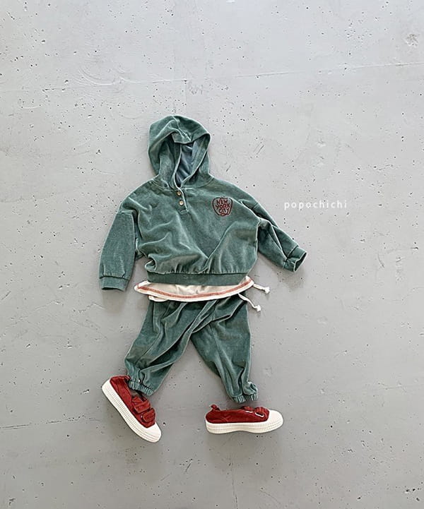 POPOCHICHI - Korean Children Fashion - #Kfashion4kids - Apple Beroa Top Bottom Set