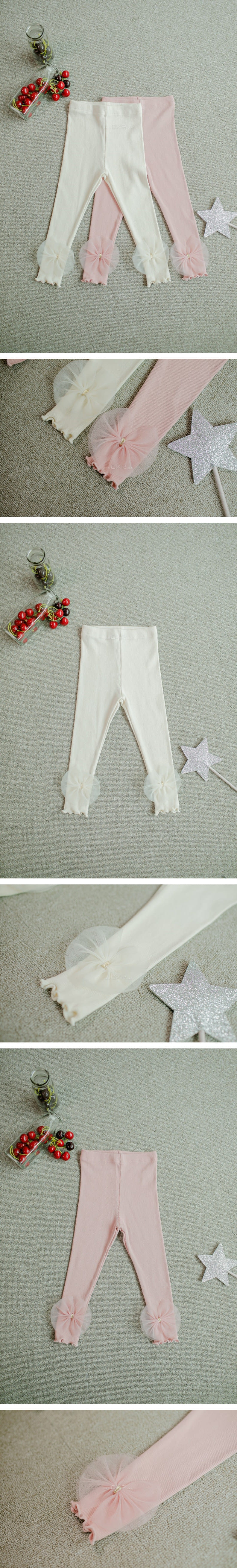 PUDDING - Korean Children Fashion - #Kfashion4kids - Big Ribbon Leggings