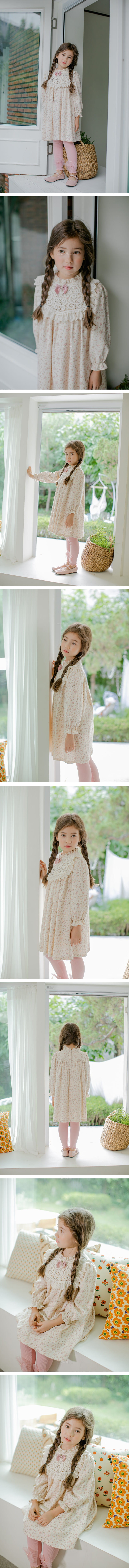 PUDDING - Korean Children Fashion - #Kfashion4kids - Small Flower One-piece